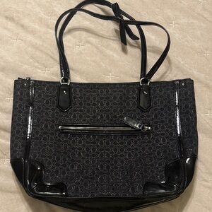 Coach Black Patterned Tote Bag